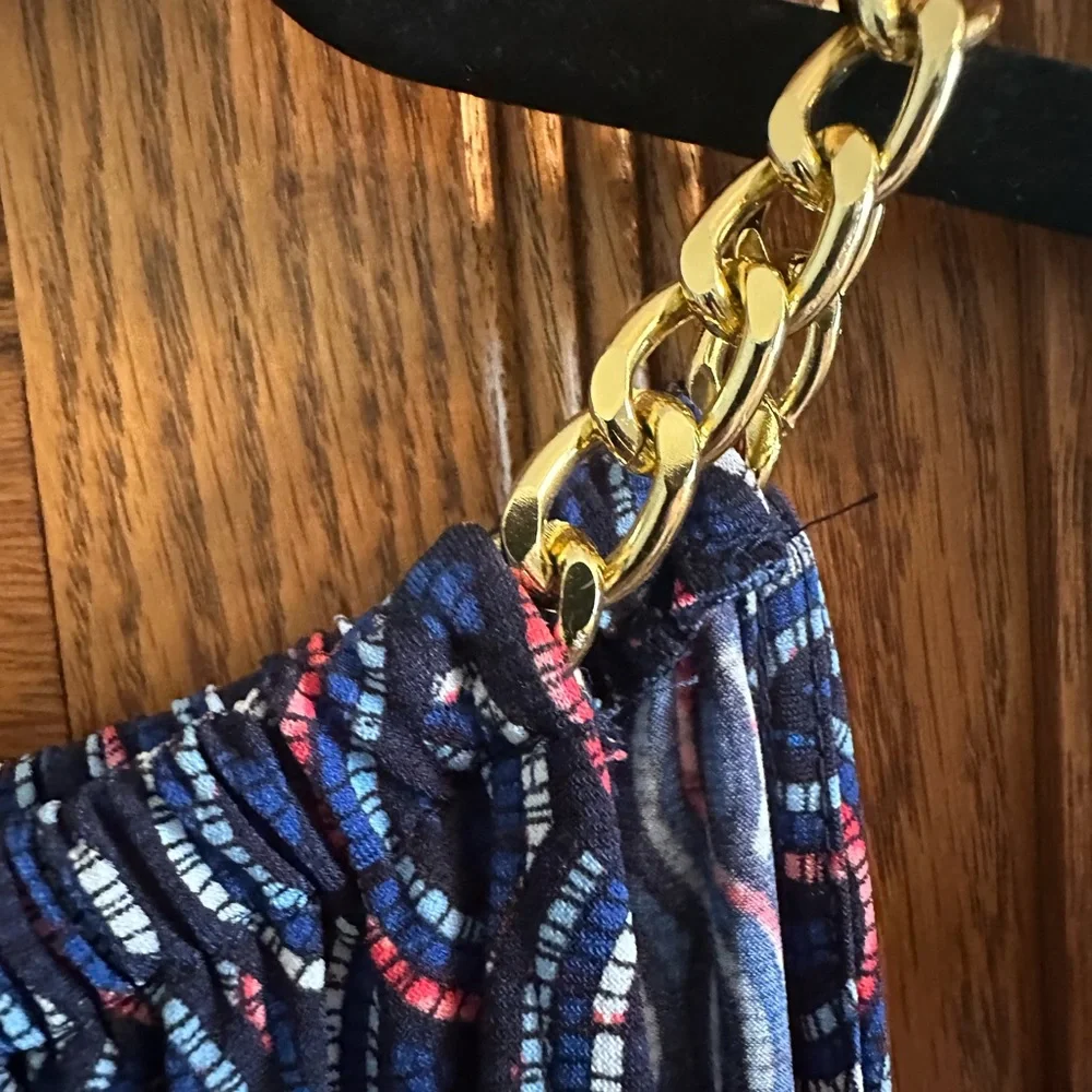 Michael Kors Blue and Red Patterned Dress - Picture 7 of 9